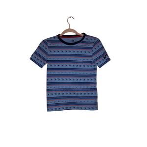 Nike Boys Blue Striped Graphic T-Shirt Size 8–10
